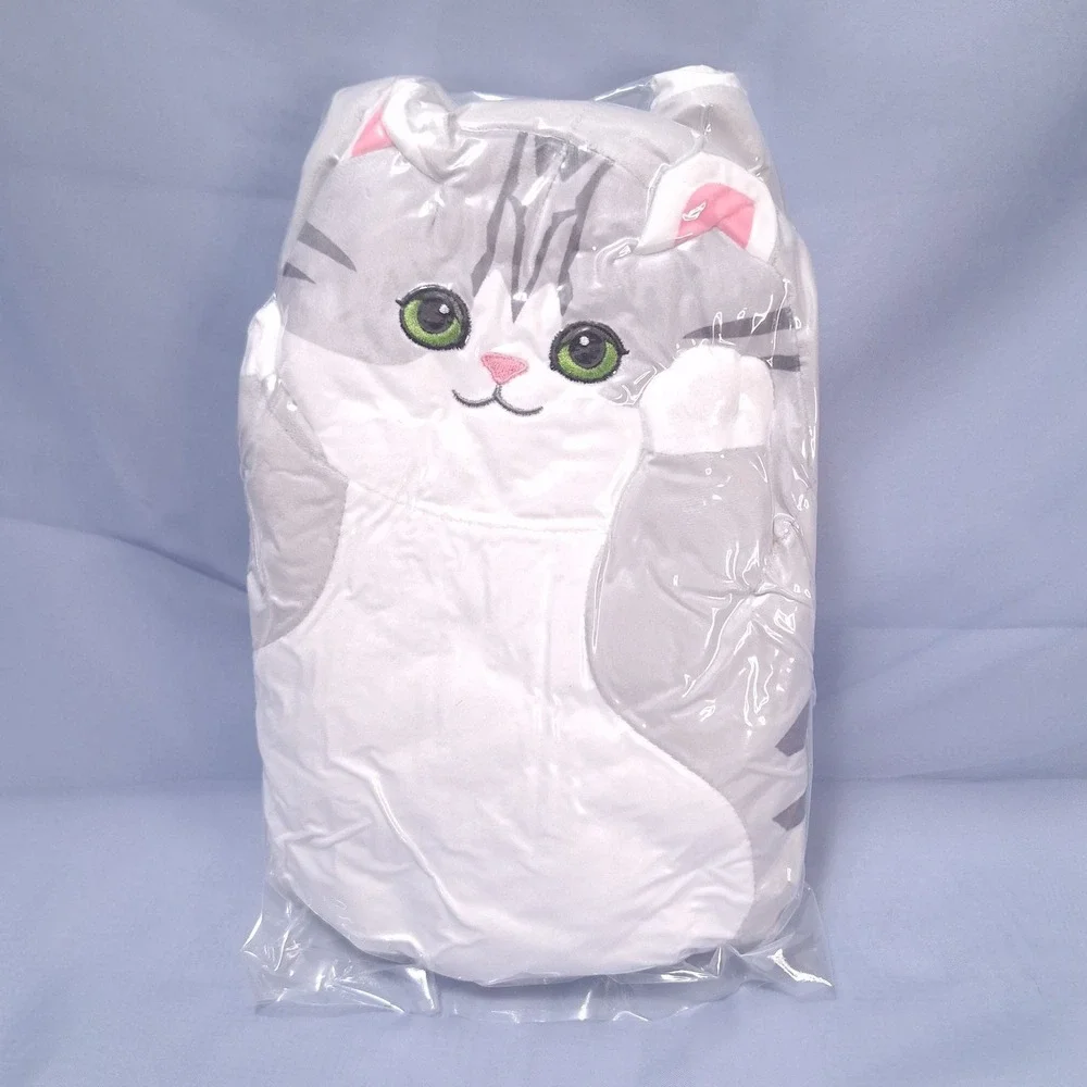 Mewaii Long Cat Plush Body Pillow 20 inch Grey Soft Stuffed Animal Gift New‎